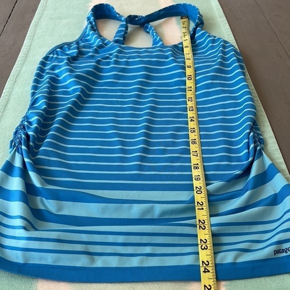 Patagonia Stripe Print Cinched Sides Sleeveless Athletic Tank Top - Picture 10 of 10